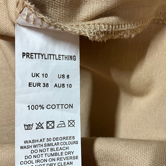 DISNEY x PRETTYLITTLETHING 100% Cotton Khaki Jacket / Vest Front Zip Cargo Sz 6 - Picture 8 of 9